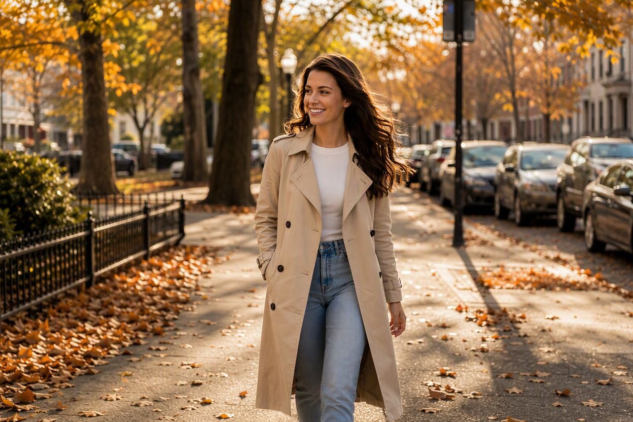gallery item - 2 - Animate the girl in this autumn street photo to match the reference video. - input 1